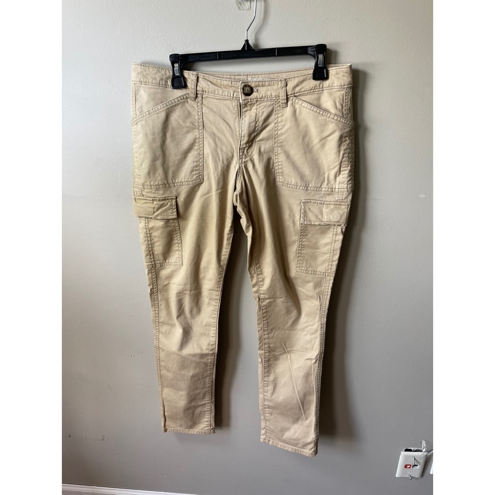 Khakis by Gap Skinny Boyfriend Cargo Pants Tan Beige Size 6R Womens Utility